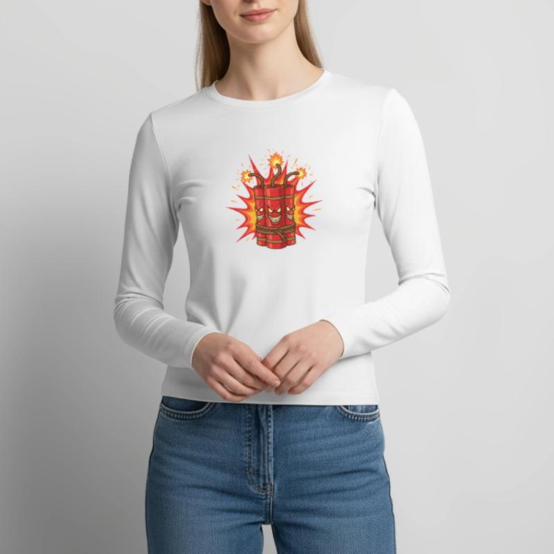 Exploding Dynamite Art Women's Slim Fit Longsleeve