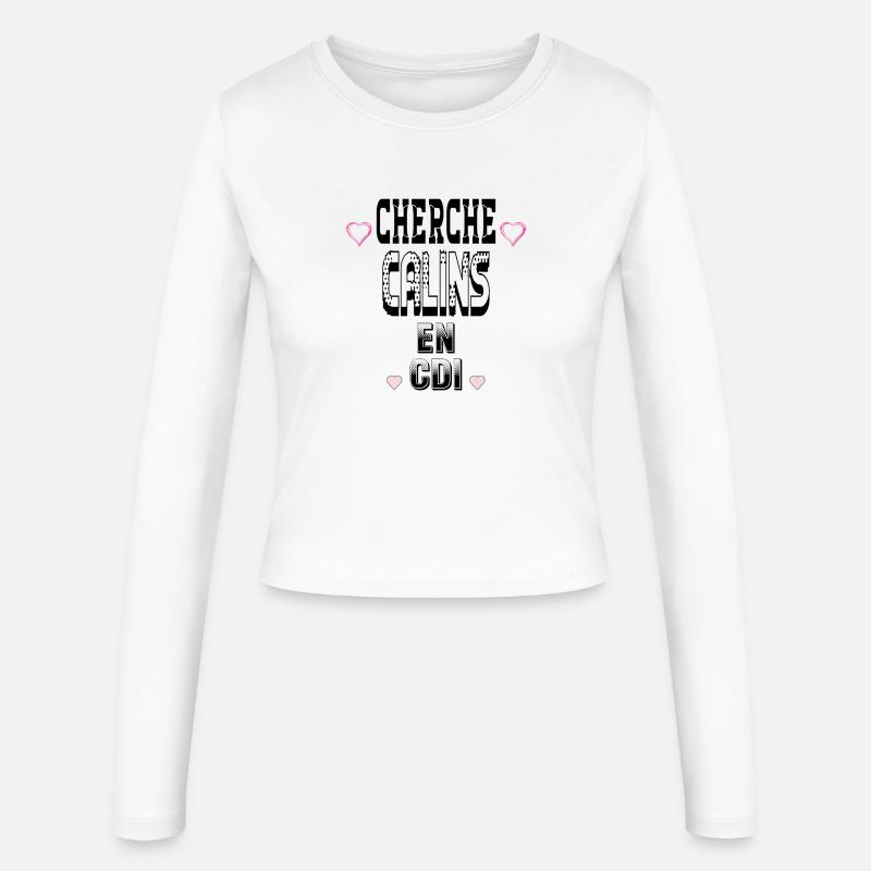Looking for Cuddles on a permanent contract - Women's Slim Fit Longsleeve - white