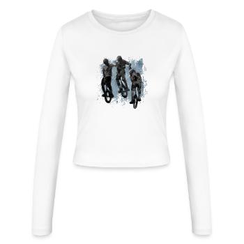 Unicycle | Descendance freestyle en monocycle - Manches longues slim fit Femme - blanc - Devant - AI Model Female 172 light (172cm)