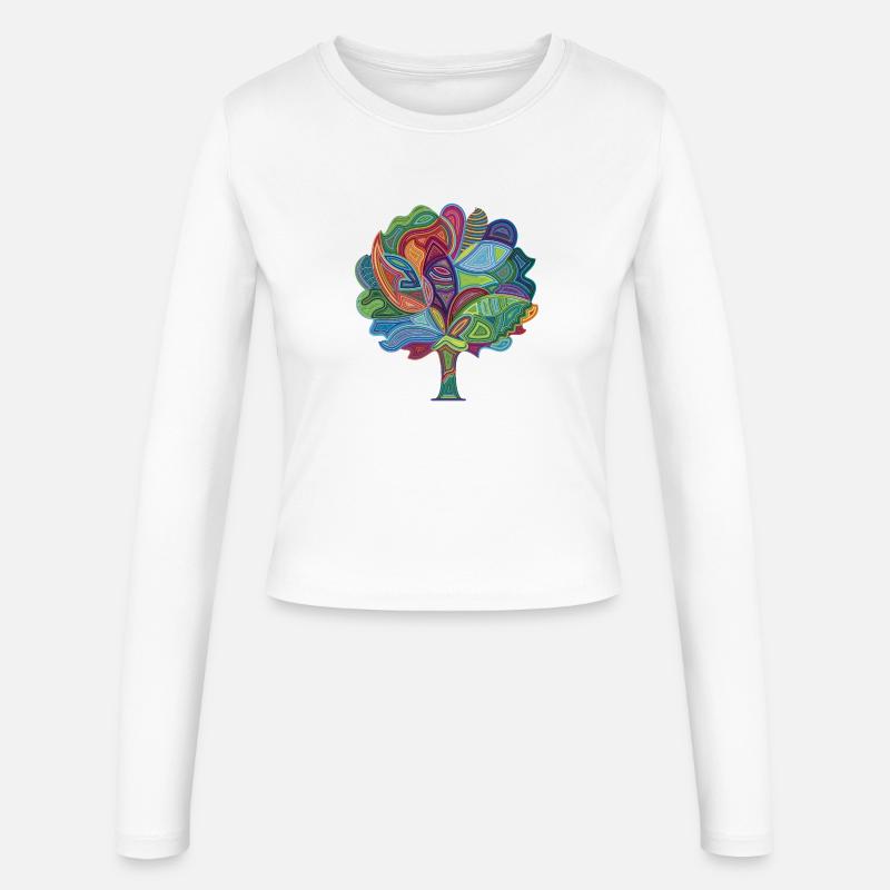 Color Magic Tree - Women's Slim Fit Longsleeve - white