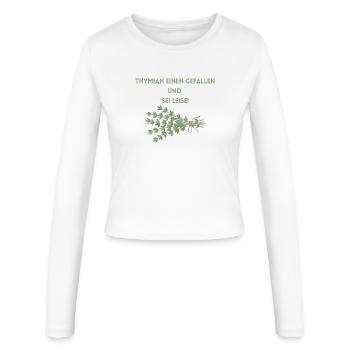 Thyme a favor and be quiet - Women's Slim Fit Longsleeve - white - Front - AI Model Female 172 light (172cm)