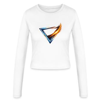 Leotard Design Triangle Blue Orange Dynamic Style - Women's Slim Fit Longsleeve - white - Front - AI Model Female 172 light (172cm)