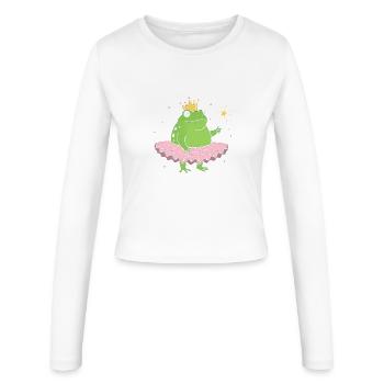 Froschprinzessin im Rosa-Tutu - Frauen Slim Fit Langarmshirt - Weiß - Vorne - AI Model Female 172 light (172cm)