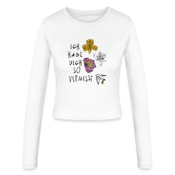 Ich habe dich so vermisst - Frauen Slim Fit Langarmshirt - Weiß - Vorne - AI Model Female 172 light (172cm)