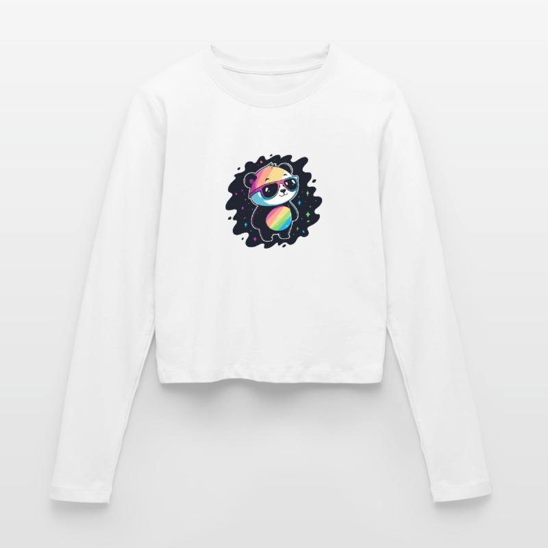 Panda Rainbow Galaxy Cool Glasses Women's Slim Fit Longsleeve