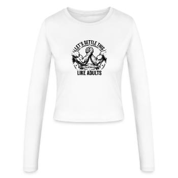 Clarifions ça comme des adultes – Funny Arm - Manches longues slim fit Femme - blanc - Devant - AI Model Female 172 light (172cm)