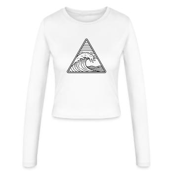 Meereswelle - Frauen Slim Fit Langarmshirt - Weiß - Vorne - AI Model Female 172 light (172cm)