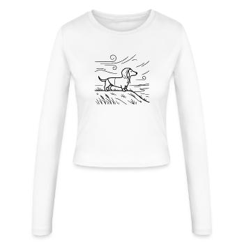 Dachshund Coast Frisian Mink Stiff Breeze Moin - Women's Slim Fit Longsleeve - white - Front - AI Model Female 172 light (172cm)