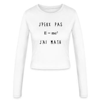 J'peux Pas J'ai Math Humour - Manches longues slim fit Femme - blanc - Devant - AI Model Female 172 light (172cm)