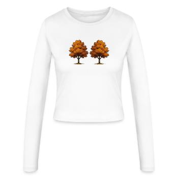 Twin Autumn Trees in Orange - Women's Slim Fit Longsleeve - white - Front - AI Model Female 172 light (172cm)