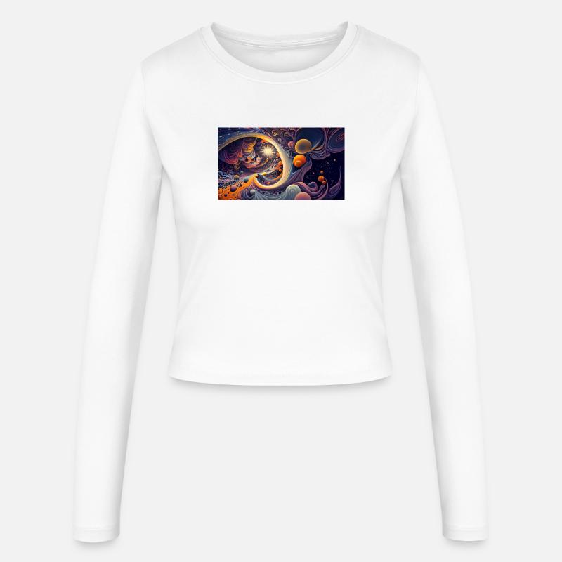 Cosmic Swirl Orbits - Women's Slim Fit Longsleeve - white