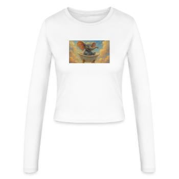 Elephant bath in the sky - Women's Slim Fit Longsleeve - white - Front - AI Model Female 172 light (172cm)