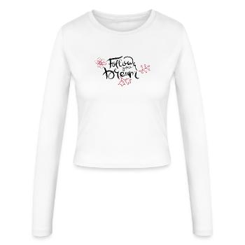 Follow your Dream - Frauen Slim Fit Langarmshirt - Weiß - Vorne - AI Model Female 172 light (172cm)