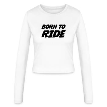 Né pour monter à cheval : le design sauvage - Manches longues slim fit Femme - blanc - Devant - AI Model Female 172 light (172cm)