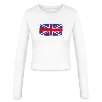 Art du drapeau Grunge Union Jack - Manches longues slim fit Femme - blanc - Devant - AI Model Female 172 light (172cm)