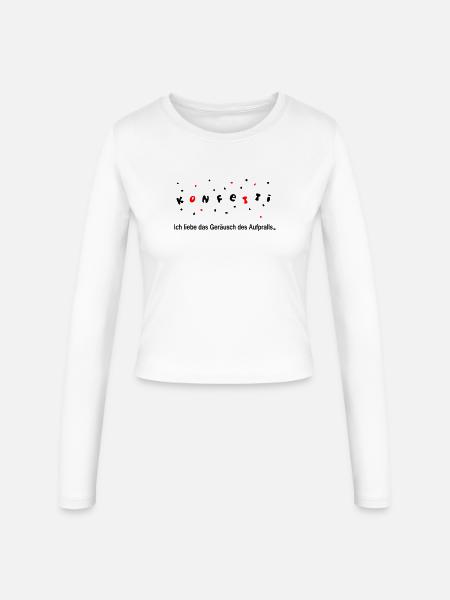 Konfetti  - Frauen Slim Fit Langarmshirt - Weiß