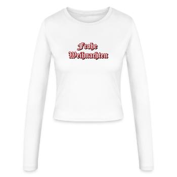 Fonier gothique de Joyeux Noël - Manches longues slim fit Femme - blanc - Devant - AI Model Female 172 light (172cm)