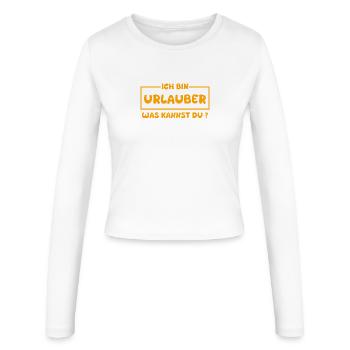 Beruf Urlauber - Frauen Slim Fit Langarmshirt - Weiß - Vorne - AI Model Female 172 light (172cm)