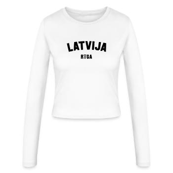 RIGA Latvia Latvija Lettland - Frauen Slim Fit Langarmshirt - Weiß - Vorne - AI Model Female 172 light (172cm)