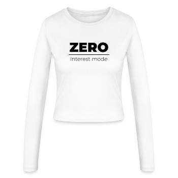 Zero Interest Mode | Minimal Statement - Frauen Slim Fit Langarmshirt - Weiß - Vorne - AI Model Female 172 light (172cm)