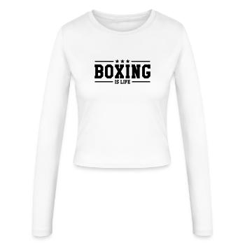 Boxing is life ! - Frauen Slim Fit Langarmshirt - Weiß - Vorne - AI Model Female 172 light (172cm)