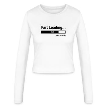 Conception abstraite géométrique au trait - Manches longues slim fit Femme - blanc - Devant - AI Model Female 172 light (172cm)