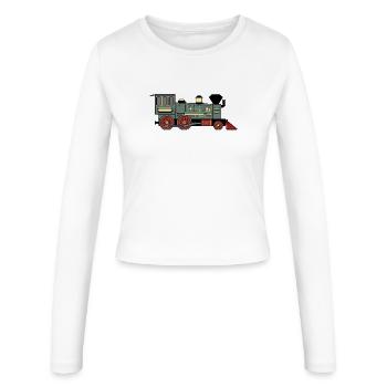 Locomotive à vapeur - Manches longues slim fit Femme - blanc - Devant - AI Model Female 172 light (172cm)