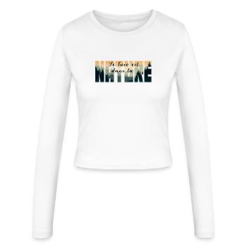 Luxury is in NATURE - Women's Slim Fit Longsleeve - white - Front - AI Model Female 172 light (172cm)