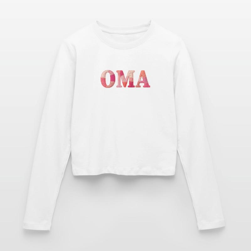 OMA Cozy Patchwork Statement Geschenk Frauen Slim Fit Langarmshirt