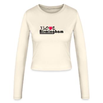 Love Birmingham Heart Graphic Design - Women's Slim Fit Longsleeve - creme - Front - AI Model Female 172 light (172cm)