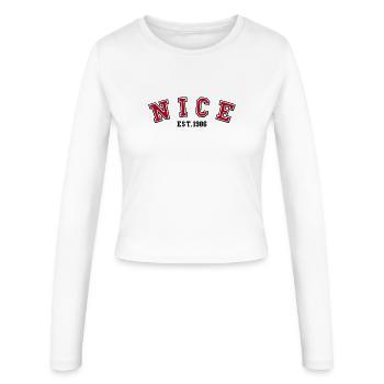 Nice Fondé en 1986 - Manches longues slim fit Femme - blanc - Devant - AI Model Female 172 light (172cm)