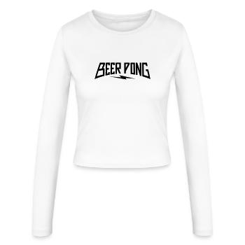 Beer Pong Lightning - Frauen Slim Fit Langarmshirt - Weiß - Vorne - AI Model Female 172 light (172cm)
