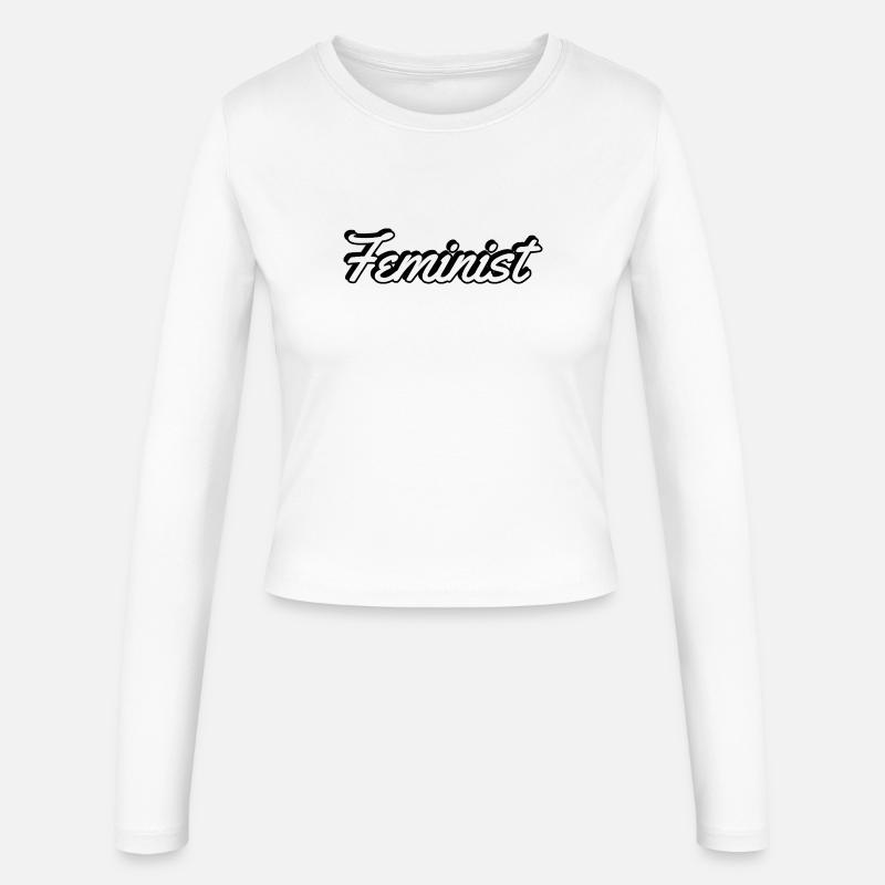 Feminist Script on Apparel - Women's Slim Fit Longsleeve - white
