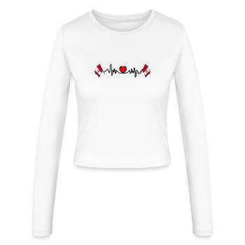 Cardio heart with flag Peru - Women's Slim Fit Longsleeve - white - Front - AI Model Female 172 light (172cm)