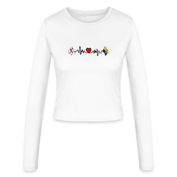 Drapeau de Durham et d’Angleterre - Manches longues slim fit Femme - blanc - Devant - AI Model Female 172 light (172cm)