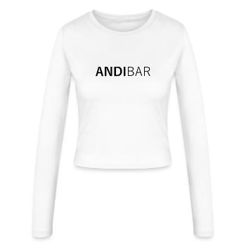 ANDIBAR – Jeu de mots sur les mots Andi, Andreas, Andy - Manches longues slim fit Femme - blanc - Devant - AI Model Female 172 light (172cm)