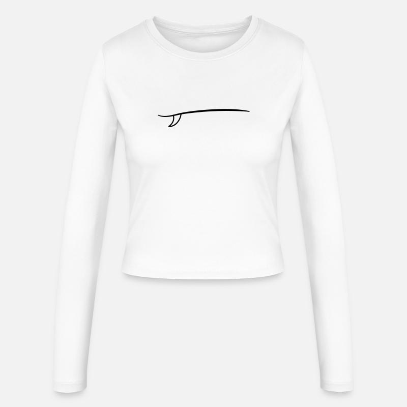 Surfboard Icon Outline Surfing - Women's Slim Fit Longsleeve - white
