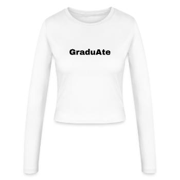 GraduAte - Statement - Frauen Slim Fit Langarmshirt - Weiß - Vorne - AI Model Female 172 light (172cm)