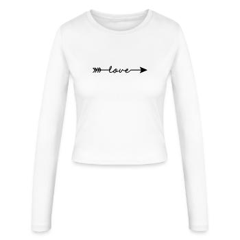 love fléchette tendance cadeau amour amour - Manches longues slim fit Femme - blanc - Devant - AI Model Female 172 light (172cm)