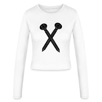 Two screws crossed - Women's Slim Fit Longsleeve - white - Front - AI Model Female 172 light (172cm)
