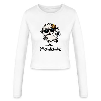 Mählanie Funny Sheep Pun Melanie Name - Women's Slim Fit Longsleeve - white - Front - AI Model Female 172 light (172cm)