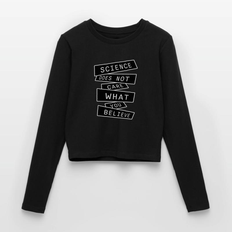 La science se moque de ce que vous croyez Logo des faits Manches longues slim fit Femme