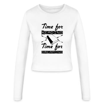 Lesen Leser Buch Bücher Spruch Geschenk - Frauen Slim Fit Langarmshirt - Weiß - Vorne - AI Model Female 172 light (172cm)