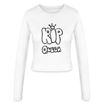 RIP Queen - Frauen Slim Fit Langarmshirt - Weiß - Vorne - AI Model Female 172 light (172cm)