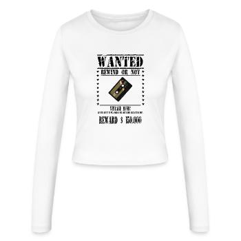 WANTED CASSETTE AUDIO - Manches longues slim fit Femme - blanc - Devant - AI Model Female 172 light (172cm)