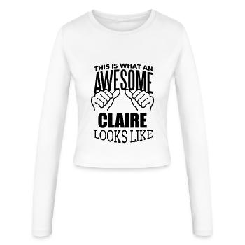 Claire - Manches longues slim fit Femme - blanc - Devant - AI Model Female 172 light (172cm)