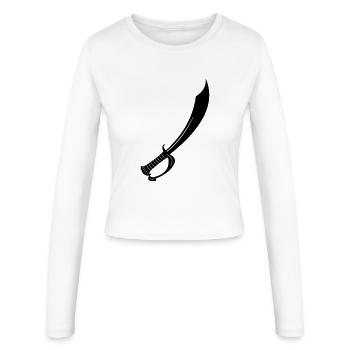 Schwert - Frauen Slim Fit Langarmshirt - Weiß - Vorne - AI Model Female 172 light (172cm)