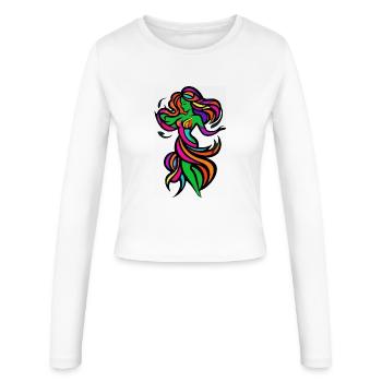 Danseuse Femme Haute Couleur en Flammes - Manches longues slim fit Femme - blanc - Devant - AI Model Female 172 light (172cm)