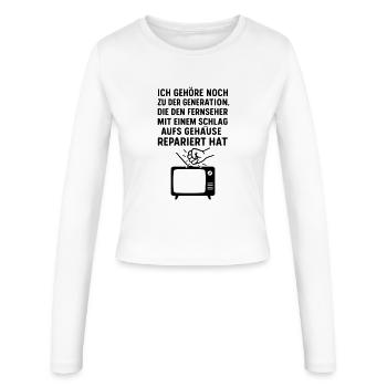 Generation Television Réparation TV - Manches longues slim fit Femme - blanc - Devant - AI Model Female 172 light (172cm)
