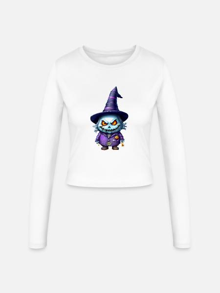 Halloween Kostüm Monster Hexe Gruselmonster - Frauen Slim Fit Langarmshirt - Weiß
